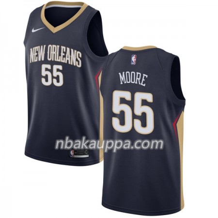 New Orleans Pelicans ETwaun Moore 55 Nike 2017-18 Navy Pelipaidat Swingman - Miesten